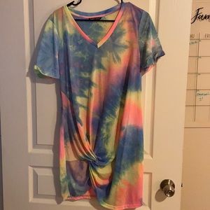 Tye-dye knotted dress